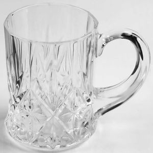 CRISTAL D'ARQUES-DURAND Mallory Pattern Glass Coffee Mugs Cups Set of 4